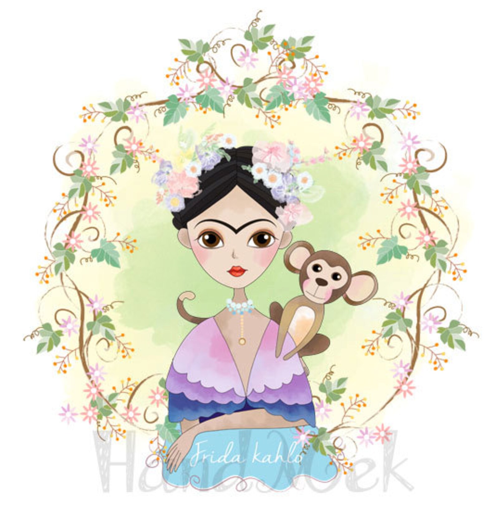 Frida kahlo Clipart Instant Download PNG JPEG file 300 dpi | Etsy