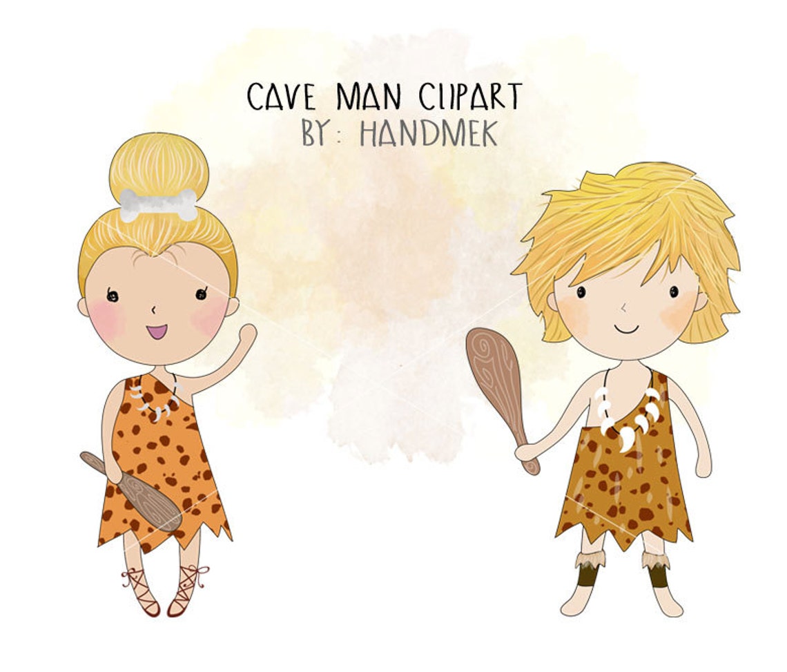 Höhle Mann Clipart Steinzeit ClipArt Instant Download | Etsy
