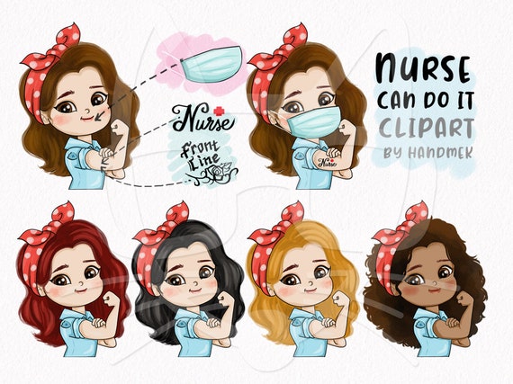 Nurse Clipart We Can Do It Rosie The Riveter Instant Etsy