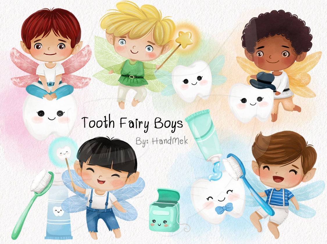 Tooth Fairy Boys Clipart Fairy Boys clipartTooth Clipart Etsy