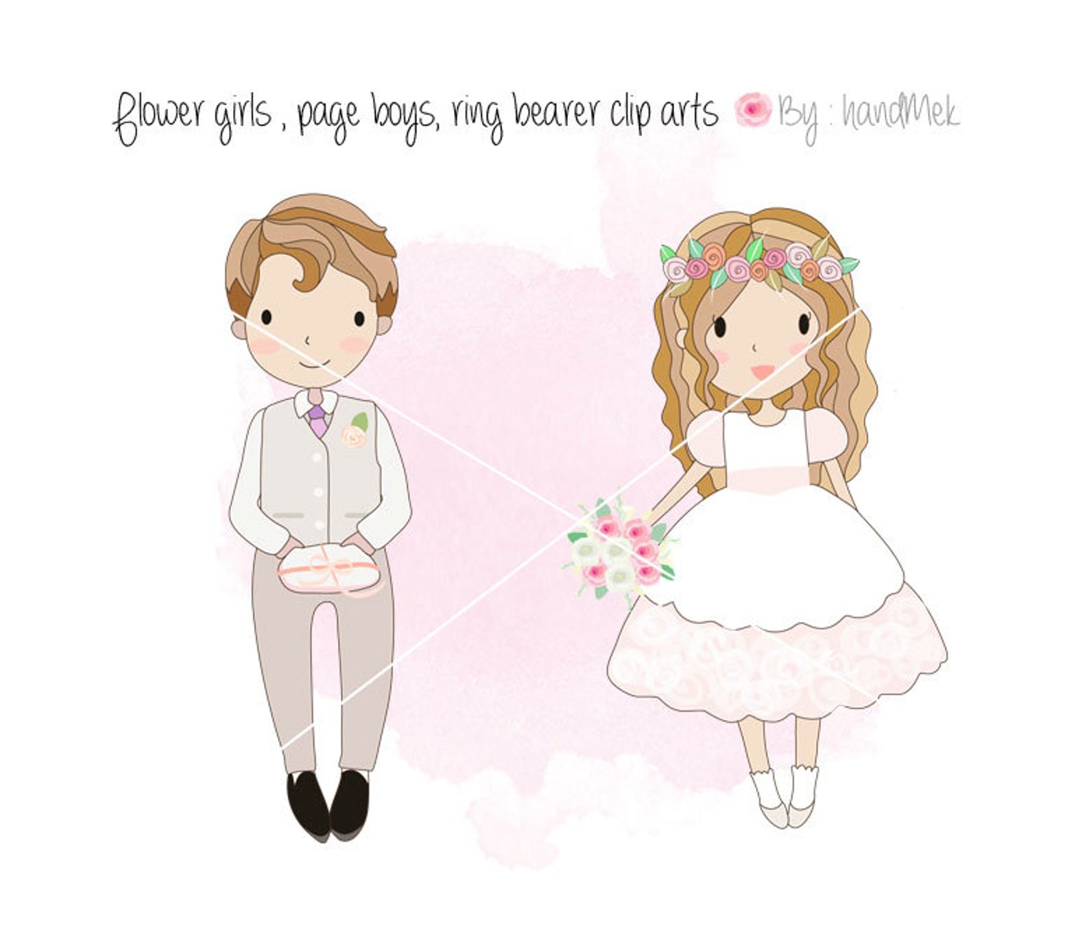 Page boys flower girls ring bearers clip art PNG JPEG Etsy