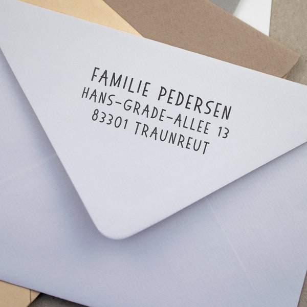 Textstempel mit Adresse in unterschiedlichen Größen Design 47