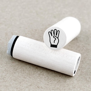 Mini Rubber Stamp Hand Gesture Four