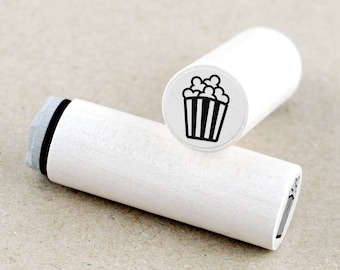 Mini Rubber Stamp Popcorn