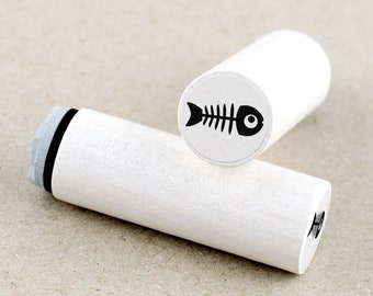 Mini Rubber Stamp Fish Skeleton