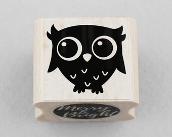 Rubber Stamp Owl Heli 20 x 20 mm
