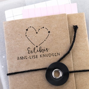 Exlibris Stempel Sternenherz 45 x 35 mm