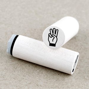 Mini Rubber Stamp Hand Gesture Three