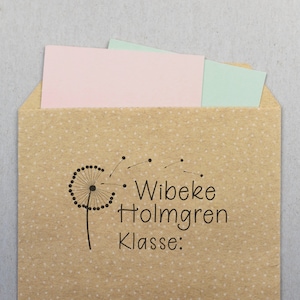 Timbro scolastico piccolo Dente di leone Wibeke 50 x 25 mm