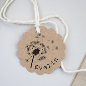Small Round Stamp Dandelion Wide 30 mm x First Names