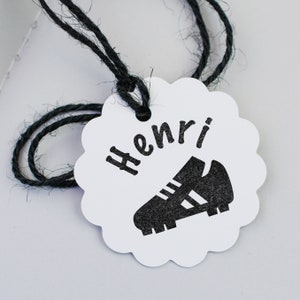 Kleiner runder Stempel Fußballschuh 30 mm x Vornamen