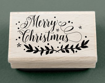 Rubber Stamp Merry Christmas 75 x 45 mm