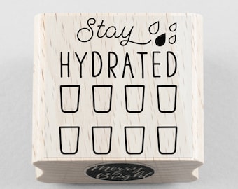 Rubber Stamp Stay Hydrated 35 x 35 mm