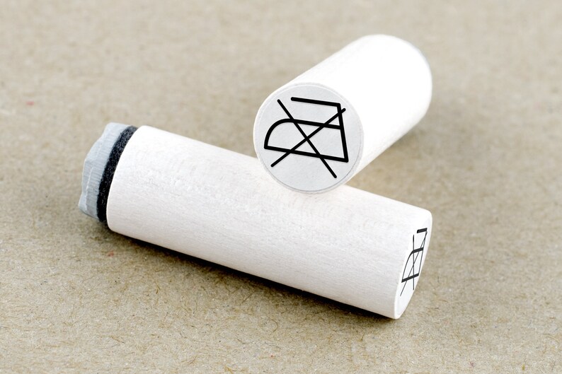 Mini Rubber Stamp Do Not Iron \u00d8 1,1 cm Laundry Symbol