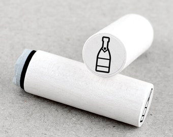 Mini Rubber Stamp Champagne Bottle