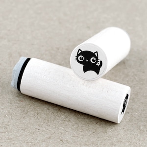 Mini Rubber Stamp Black Cat