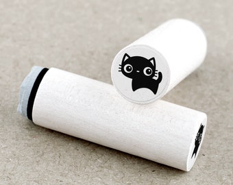 Mini Rubber Stamp Black Cat
