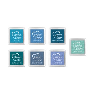 Tampone d'inchiostro azzurro e turchese VersaColor Tsukineko piccolo