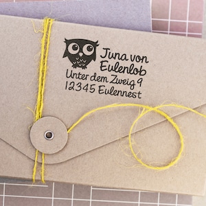 Kleiner Adress-Stempel Eulen bis 4 Zeilen