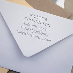 Textstempel mit Adresse in unterschiedlichen Größen Design 3