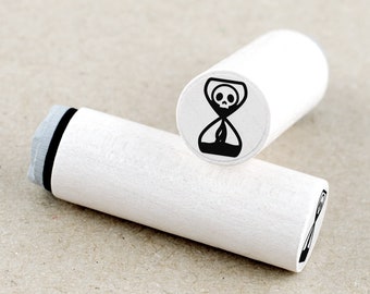 Mini Rubber Stamp Halloween Hourglass