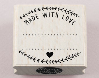 Rubber Stamp Made with Love 40 x 40 mm