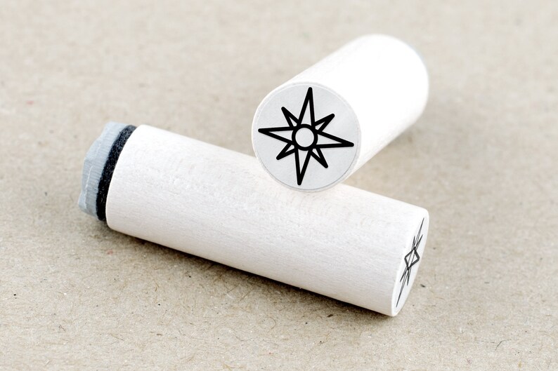 Mini Rubber Stamp Compass \u00d8 1,1 cm