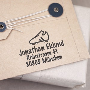 Kleiner Adress-Stempel Fußballschuh bis 3 Zeilen
