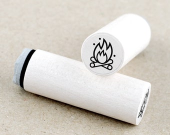 Mini Rubber Stamp Campfire