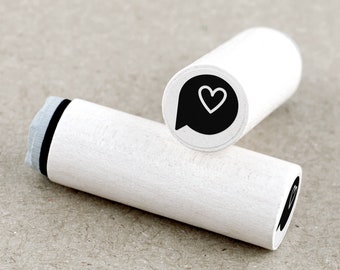 Mini Rubber Stamp Speech Bubble Heart