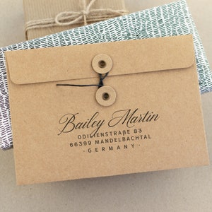 Bailey handtekeningstempel met adres in verschillende maten