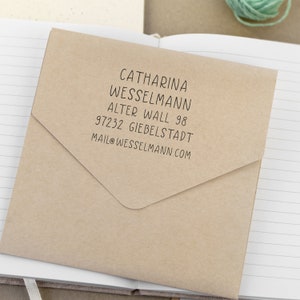 Textstempel mit Adresse in unterschiedlichen Größen Design 49