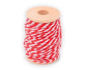 Cord red/white 15 meters