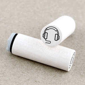 Mini Rubber Stamp Over Ear Headphones