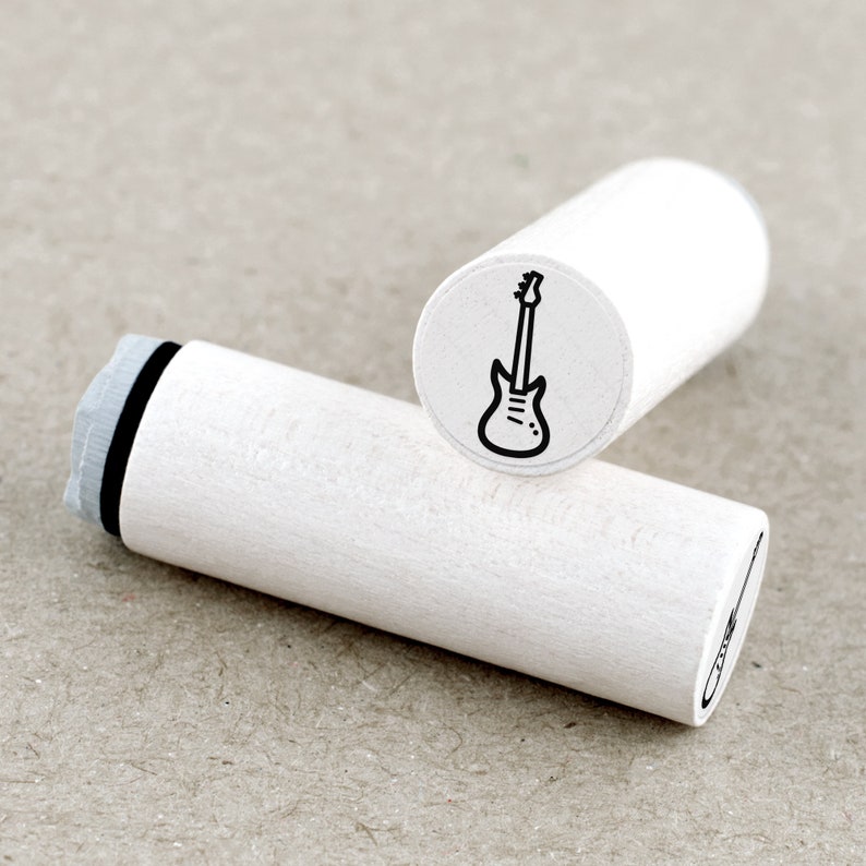 Mini Rubber Stamp Electric Guitar Ø 1,1 cm