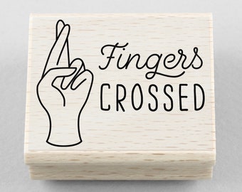 Rubber Stamp Fingers Crossed 45 x 35 mm