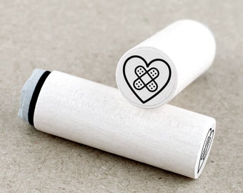 Mini Rubber Stamp Heart with Patch