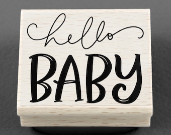 Rubber Stamp Hello Baby 45 x 35 mm