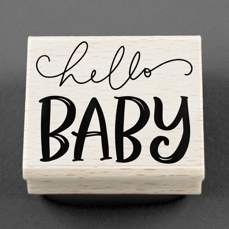 Rubber Stamp Hello Baby 45 x 35 mm image 1