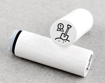 Mini-postzegel Eerste steenlegging