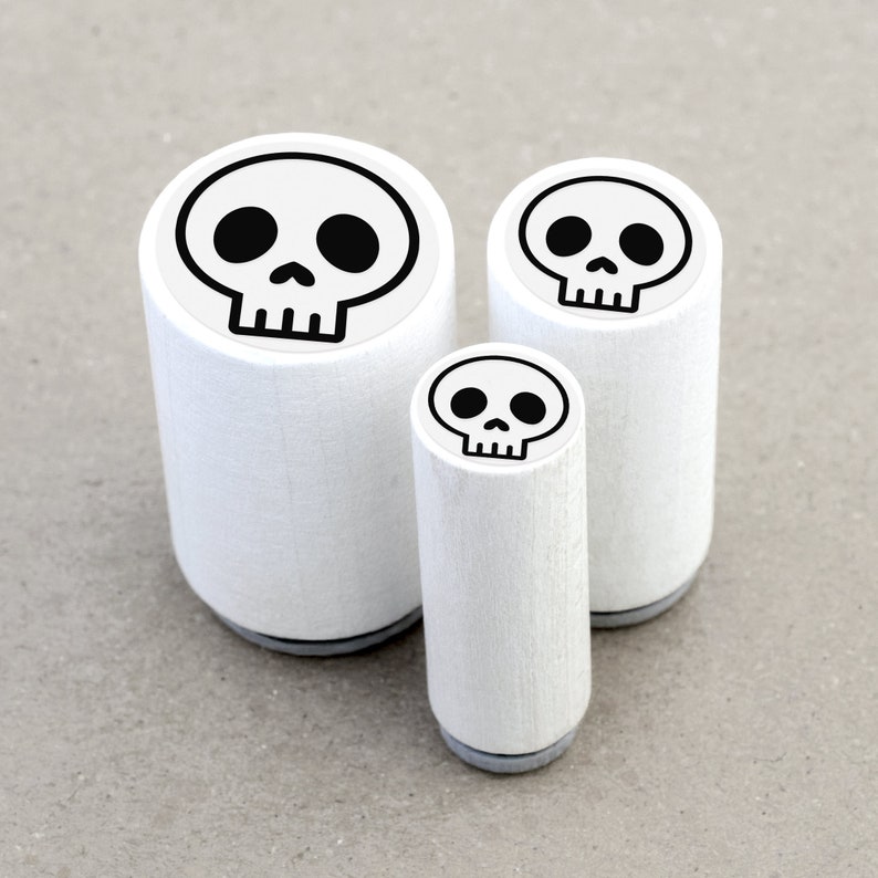 Mini Rubber Stamp Skull image 2