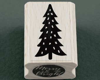 Rubber Stamp Christmas Tree 15 x 25 mm