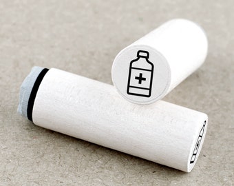 Mini Rubber Stamp Medicine Bottle