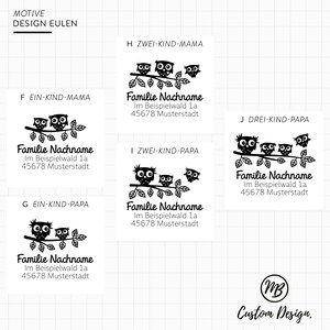 Large Address Stamp Owls 60 x 45 mm image 3