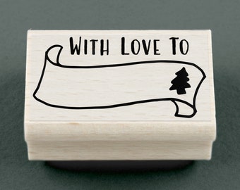 Rubber Stamp With Love To 45 x 25 mm