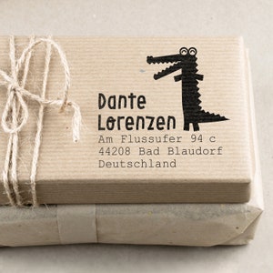 Großer Adress-Stempel Krokodile 55 x 50 mm