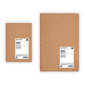 Notizheft mit Blanko-Seiten aus Kraftpapier DIN A6 DIN A5 Kraftpapiereinband