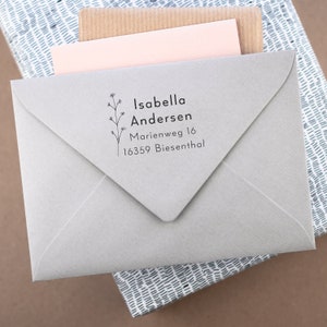 Kleine adresstempel One Line Flower Viola tot 4 regels