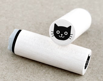 Mini Rubber Stamp Black Cat