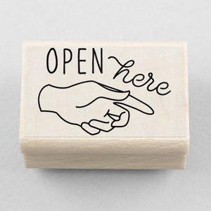 Open Hier stempel 40 x 25 mm